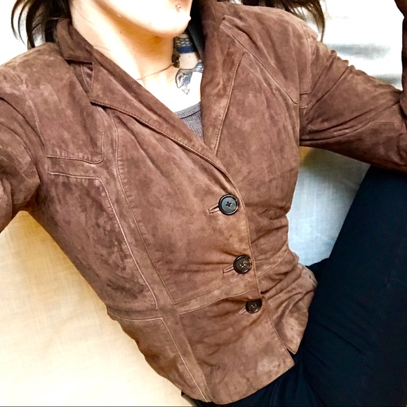 Elements by Vakko Brown suede blazer. - Picture 3 of 9